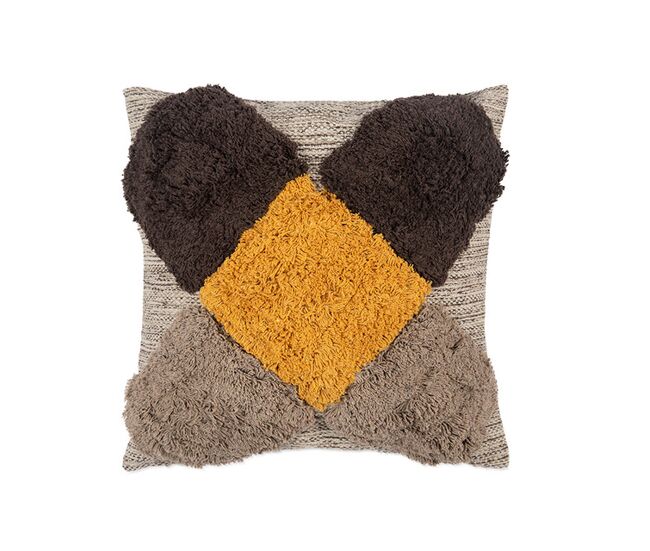Funda de cojín de algodón acoma 45x45 mostaza