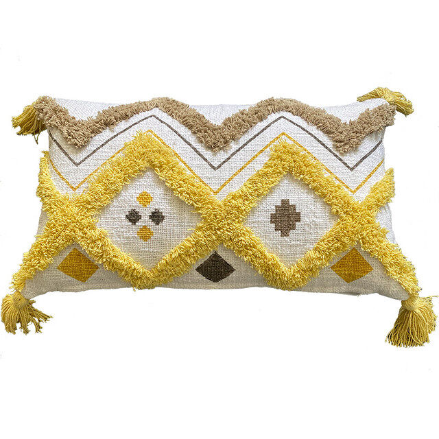Funda de cojín de algodón hopi 30x50 beige
