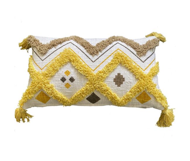 Funda de cojín de algodón hopi 30x50 beige