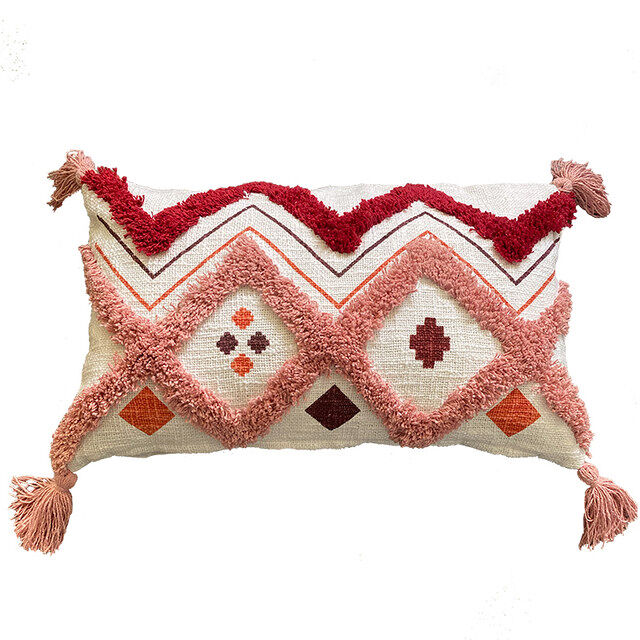 Funda de cojín de algodón hopi 30x50 rojo