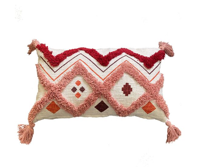 Funda de cojín de algodón hopi 30x50 rojo