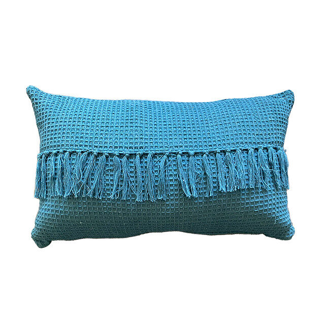 Funda de cojín de algodón tawa 30x50 azul