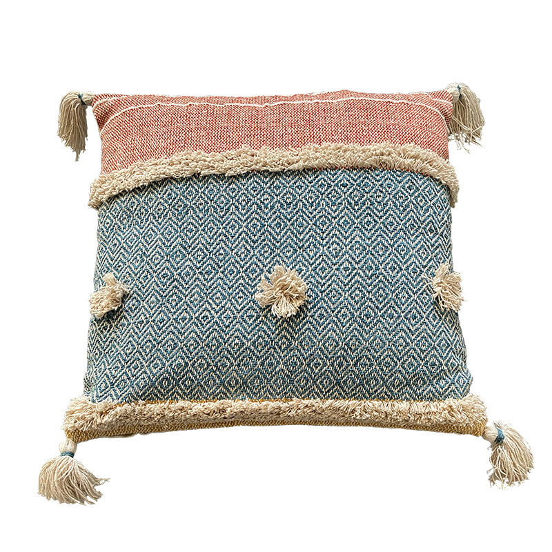 Funda de cojín de algodón pima 45x45 azul