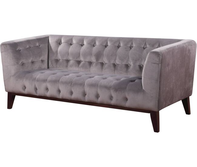 Sofá terciopelo "Vanessa" - Gris claro