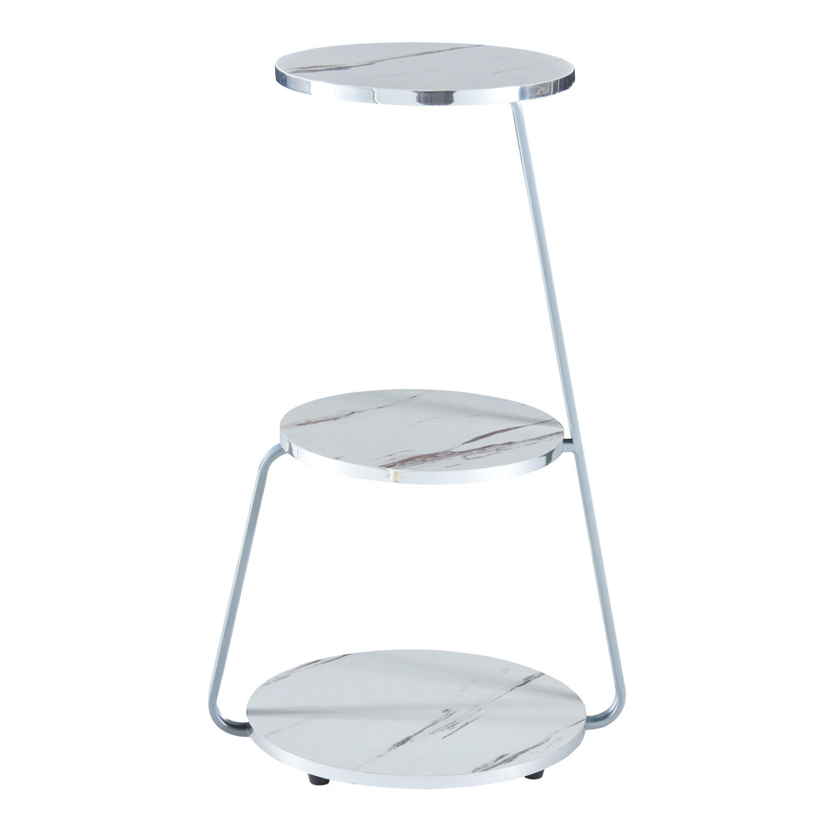 Mesa auxiliar sipoo metal/aglomerado 74 x 46 x 37 cm mármol blanco [en.casa]