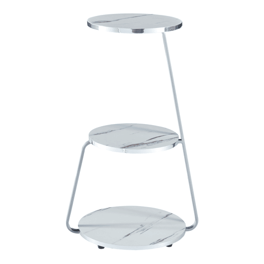 Mesa de apoio Sipoo metalaglomerado 74 x 46 x 37 cm mármore branco en.casa