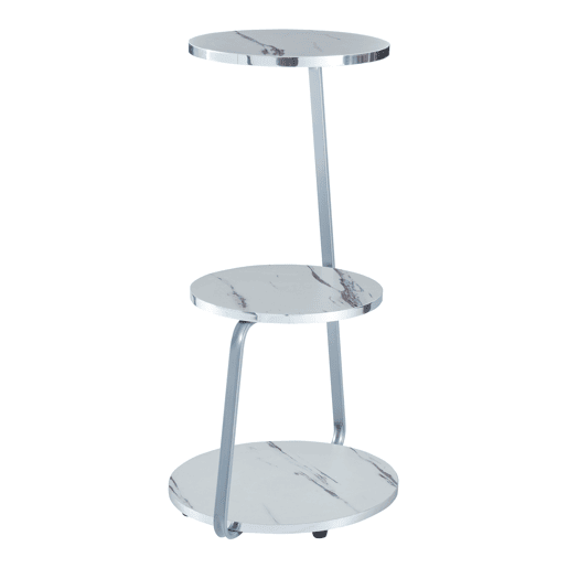 Mesa de apoio Sipoo metalaglomerado 74 x 46 x 37 cm mármore branco en.casa