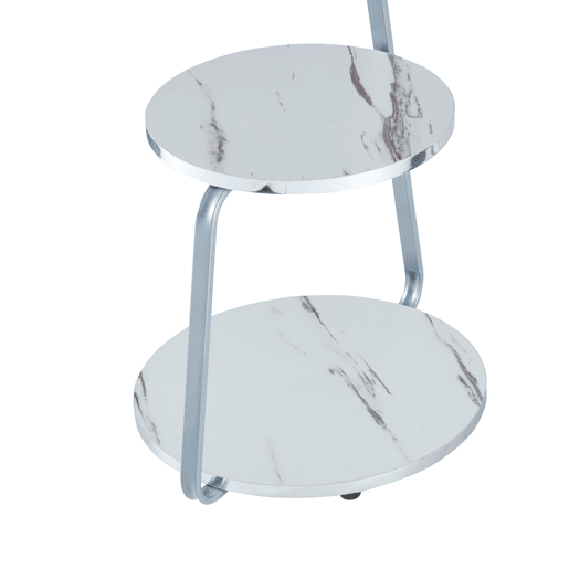 Mesa de apoio Sipoo metalaglomerado 74 x 46 x 37 cm mármore branco en.casa