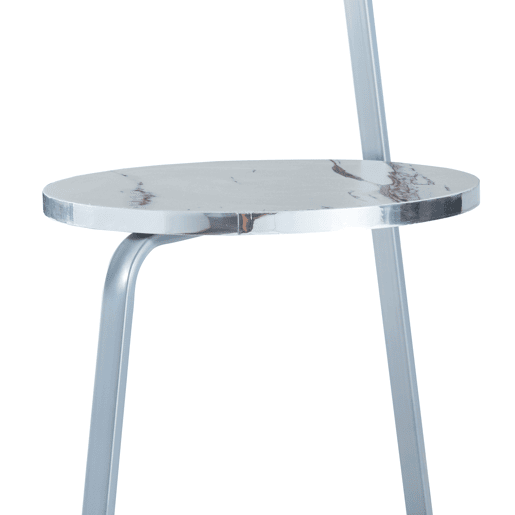 Mesa de apoio Sipoo metalaglomerado 74 x 46 x 37 cm mármore branco en.casa