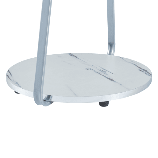 Mesa de apoio Sipoo metalaglomerado 74 x 46 x 37 cm mármore branco en.casa