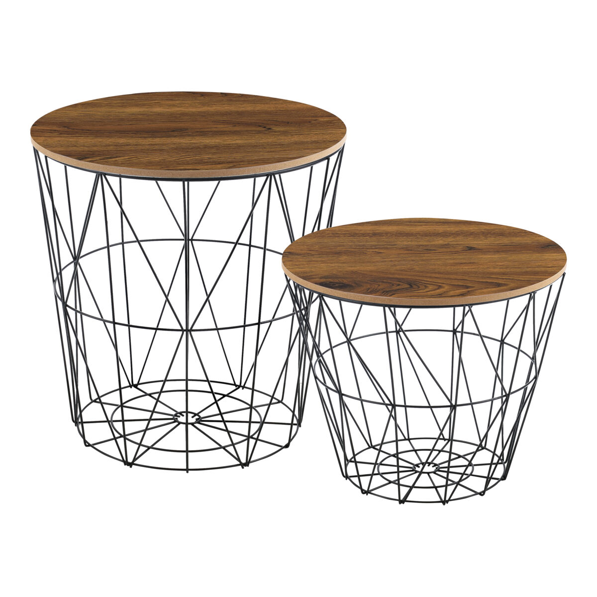 Set de 2x Cestas de metal con bandejas extraíbles Codogno 40x40