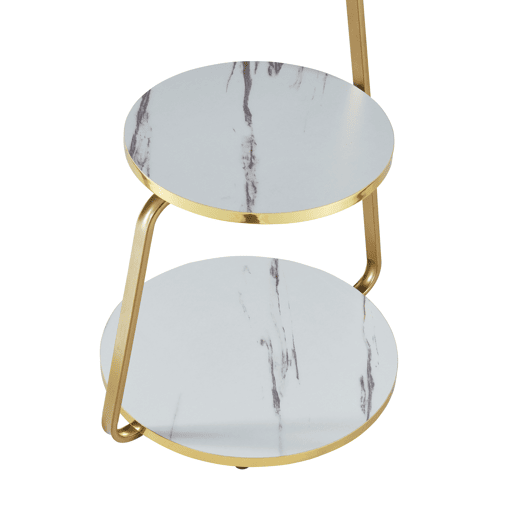 Mesa de apoio Sipoo 3 níveis metalaglomerado 74x46x37 cm mármore branco  mármore preto en.casa