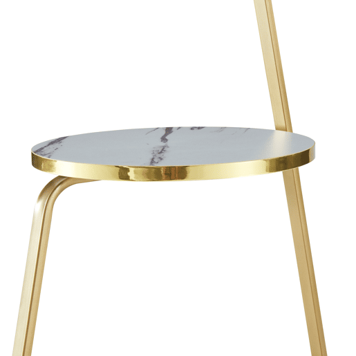 Mesa de apoio Sipoo 3 níveis metalaglomerado 74x46x37 cm mármore branco  mármore preto en.casa