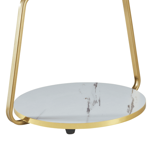 Mesa de apoio Sipoo 3 níveis metalaglomerado 74x46x37 cm mármore branco  mármore preto en.casa