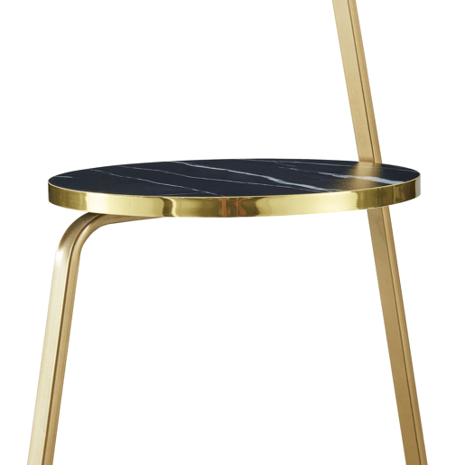 Mesa de apoio Sipoo 3 níveis metalaglomerado 74x46x37 cm mármore preto  mármore branco en.casa