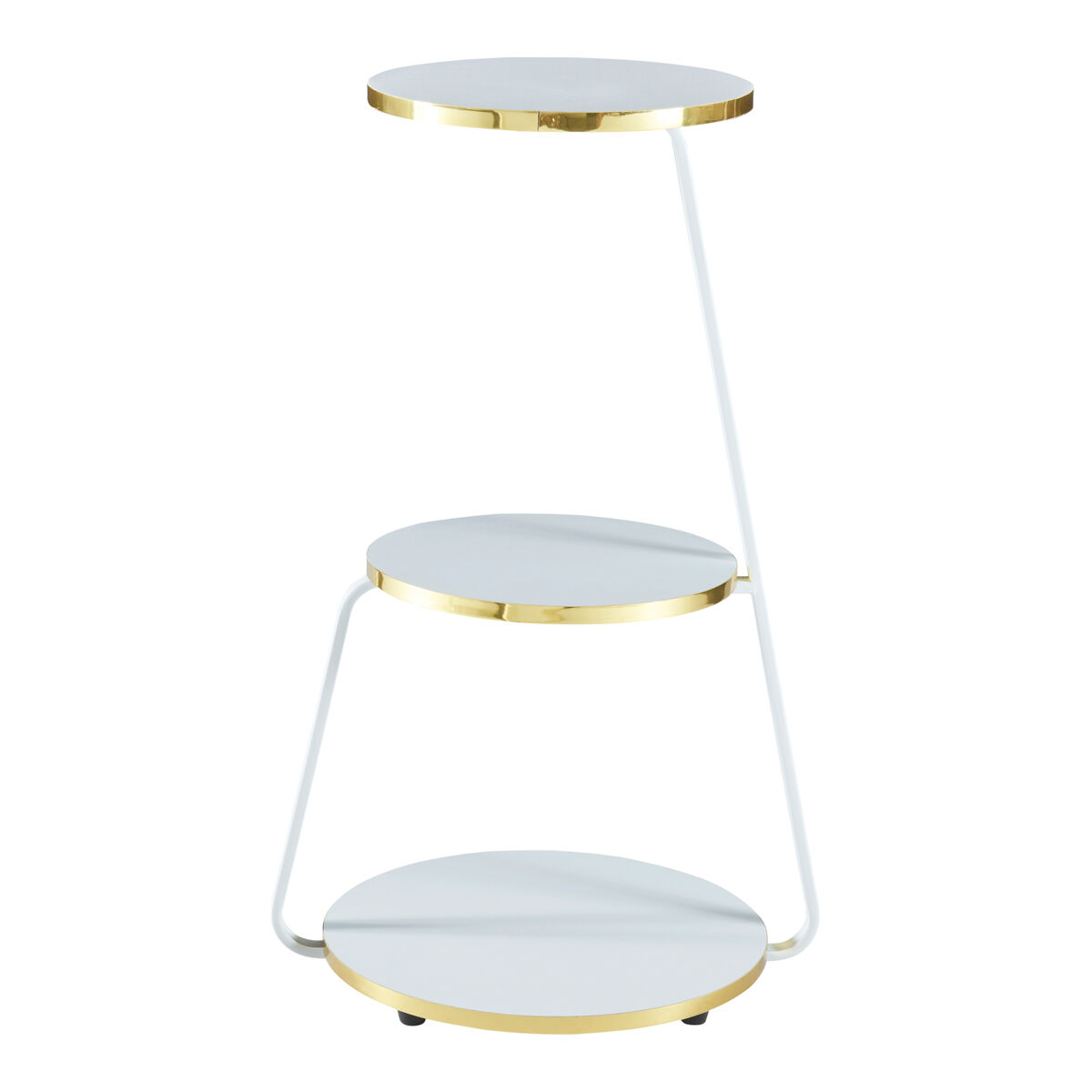 Mesa auxiliar sipoo metal/aglomerado 74x46x37 cm blanco / dorado [en.casa]