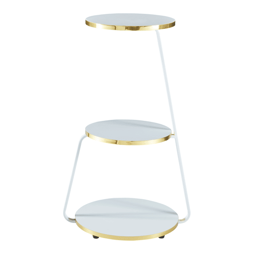 Mesa de apoio Sipoo metalaglomerado 74x46x37 cm branco  dourado en.casa