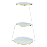 Mesa de apoio Sipoo metalaglomerado 74x46x37 cm branco  dourado en.casa