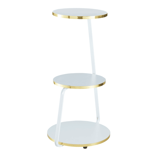 Mesa de apoio Sipoo metalaglomerado 74x46x37 cm branco  dourado en.casa