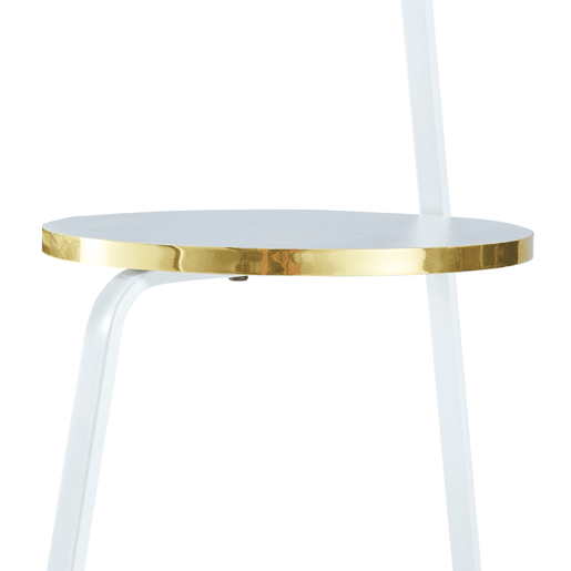 Mesa de apoio Sipoo metalaglomerado 74x46x37 cm branco  dourado en.casa