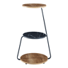 Mesa de apoio Sipoo 3 níveis metalaglomerado 74 x 46 x 37 cm nogueira  efeito mármore preto en.casa