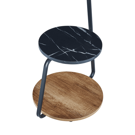 Mesa de apoio Sipoo 3 níveis metalaglomerado 74 x 46 x 37 cm nogueira  efeito mármore preto en.casa
