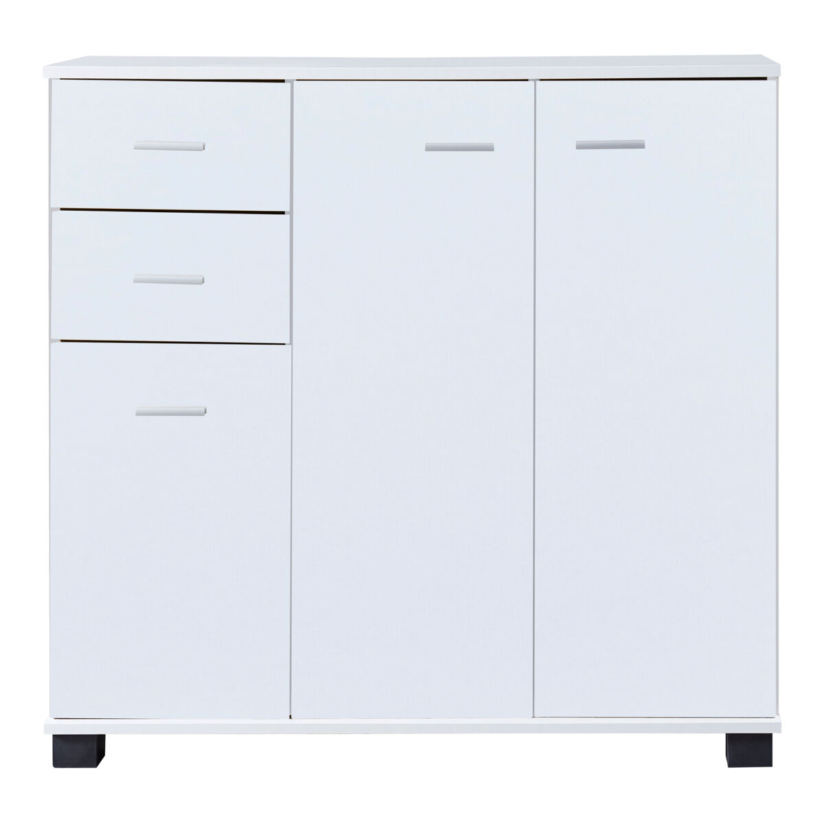 Aparador crimla con 2 cajones y 3 puertas aglomerado 76 x 80 x 28 cm - blanco [en.casa]