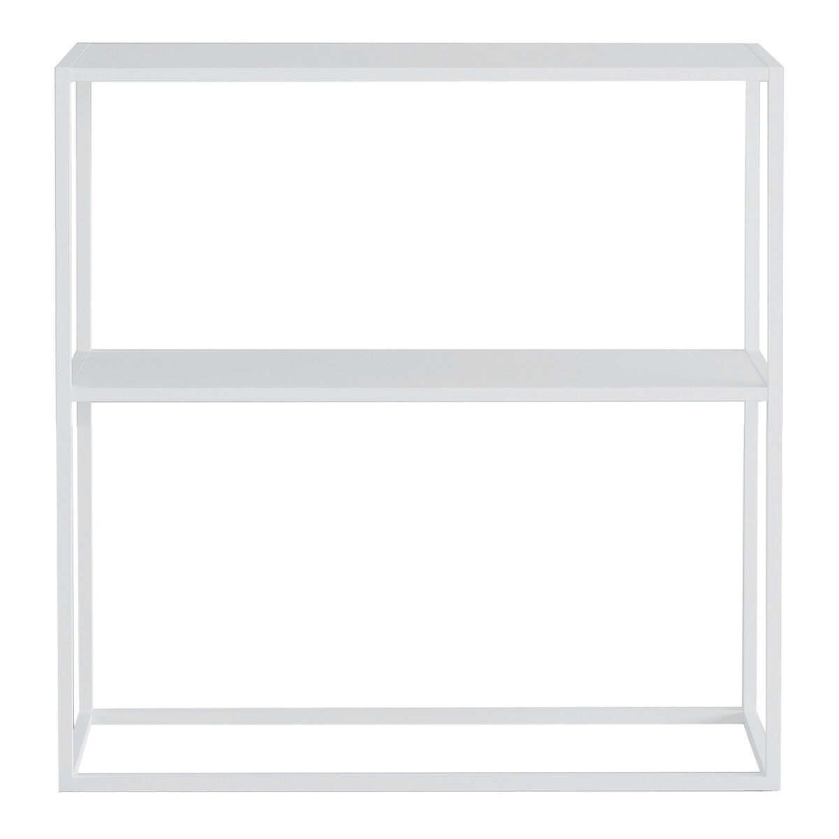 Mesa consola strömstad acero 80 x 80 x 26 cm - en blanco mate [en.casa]