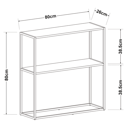Mesa de consola Strömstad em aço 80 x 80 x 26 cm - em branco mate en.casa