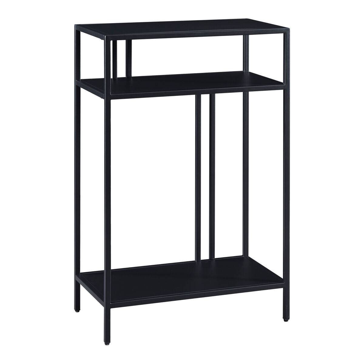 Mesa consola kumlinge con 2 estantes estructura de acero 85 x 55 x 30 cm - negro [en.casa]
