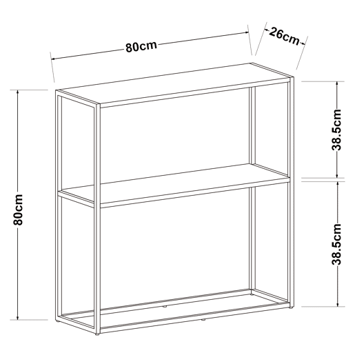 Mesa de consola Strömstad aço 80 x 80 x 26 cm - preto mate en.casa