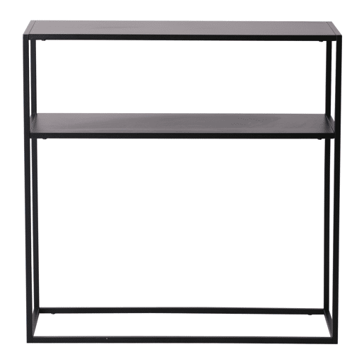 Mesa de consola Kuhmo com prateleira metálica adicional 80 x 80 x 30 cm - Preto en.casa