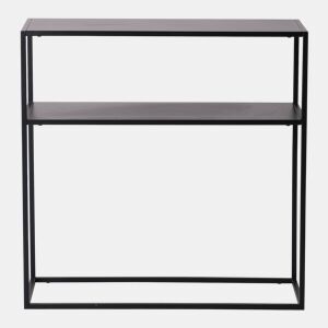 Mesa de consola Kuhmo com prateleira metálica adicional 80 x 80 x 30 cm - Preto en.casa