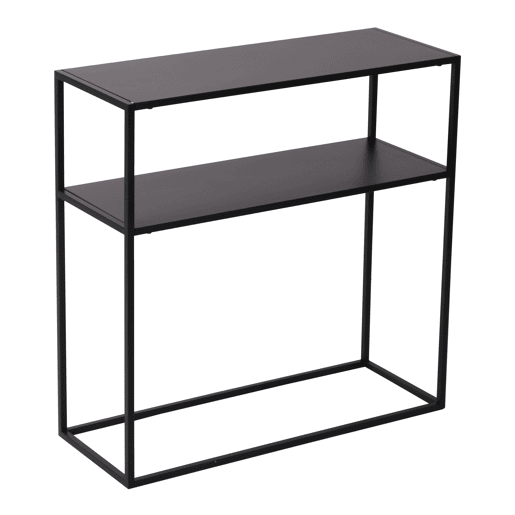 Mesa de consola Kuhmo com prateleira metálica adicional 80 x 80 x 30 cm - Preto en.casa