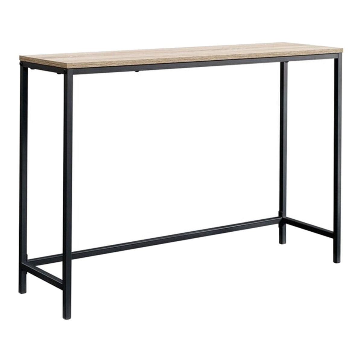 Mesa consola kronoby metal/mdf 80 x 100 x 30 cm - efecto roble y negro [en.casa]