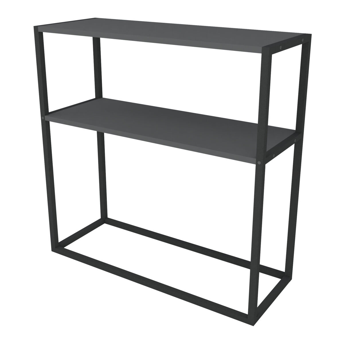 Mesa consola hemsedal un estante aglomerado/metal 90 x 90 x 34 cm antracita [en.casa]