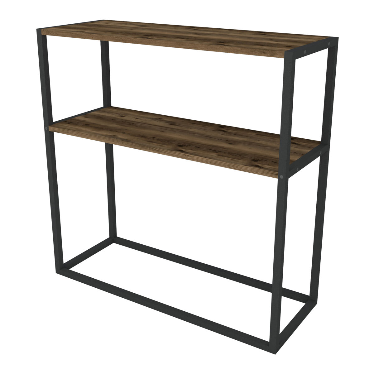 Mesa consola hemsedal un estante aglomerado/metal 90 x 90 x 34 cm roble antiguo [en.casa]