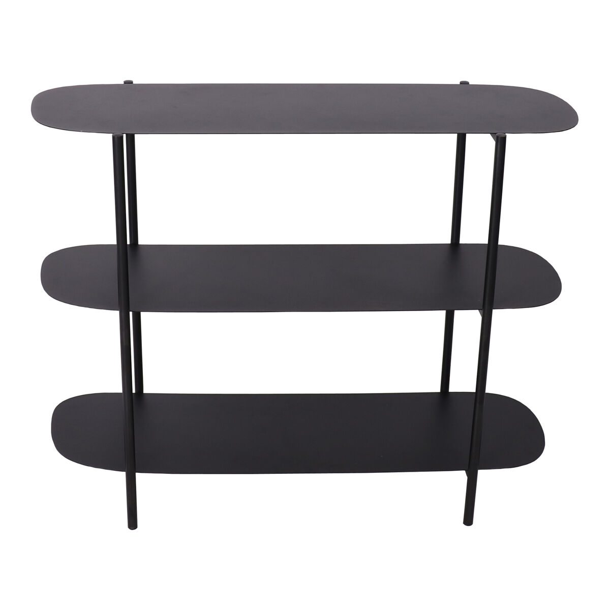 Mesa consola enebakk con 2 estantes acero 70 x 90 x 32 cm - negro mate [en.casa]