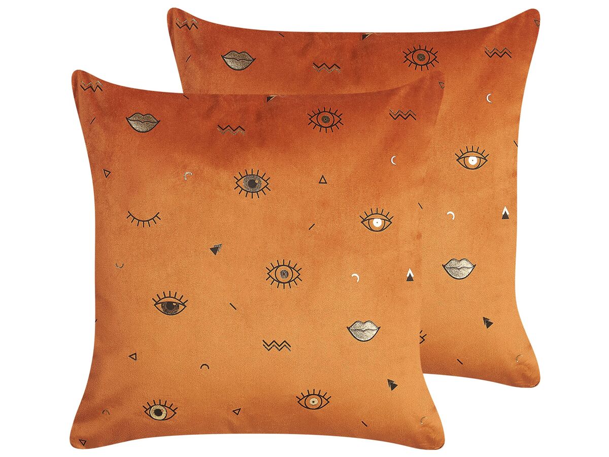 Beliani Cojín decorativo AEONIUM 45x45 Naranja
