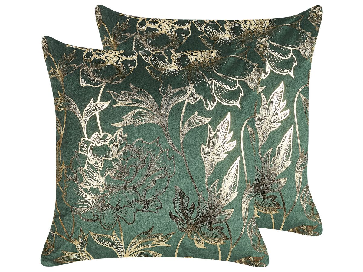 Beliani Cojín decorativo DAFFODIL 45x45 Verde