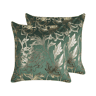 Conjunto de 2 almofadas decorativas DAFFODIL Veludo 45 x 45 cm Verde esmeralda Padrão floral