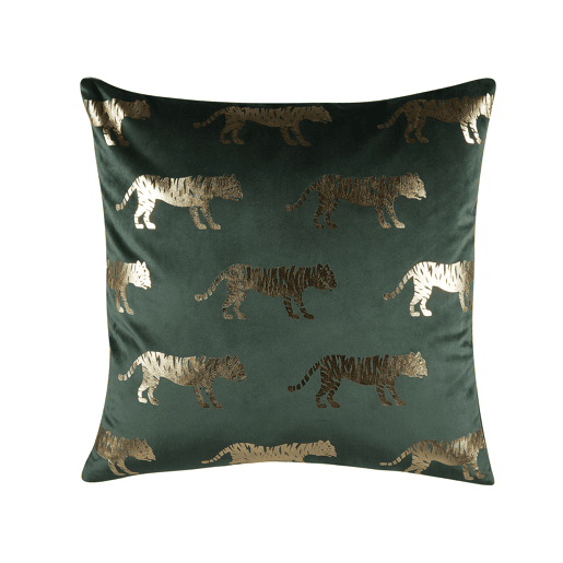 Conjunto de 2 almofadas decorativas BLUEBELL Veludo 45 x 45 cm Verde escuro Padrão animal