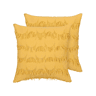 Conjunto de 2 almofadas decorativas AGASTACHE 45 x 45 cm Amarelo Padrão geométrico