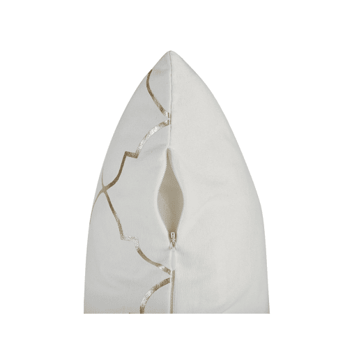 Conjunto de 2 almofadas decorativas ALYSSUM Algodão 45 x 45 cm Branco Padrão em treliça
