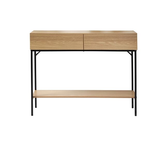 Consola 2 cajones 1 estante decoración de madera l100 cm - tessa