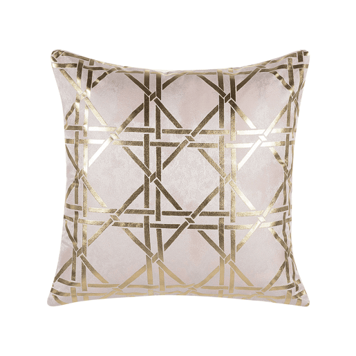 Conjunto de 2 almofadas decorativas CASSIA 45 x 45 cm Rosa Padrão geométrico
