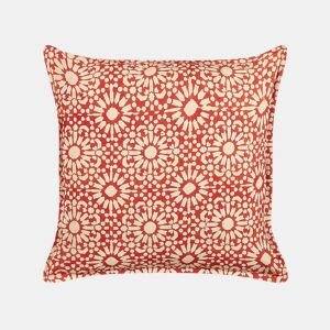 Almofada decorativa CEIBA Algodão 45 x 45 cm Vermelho Padrão geométrico