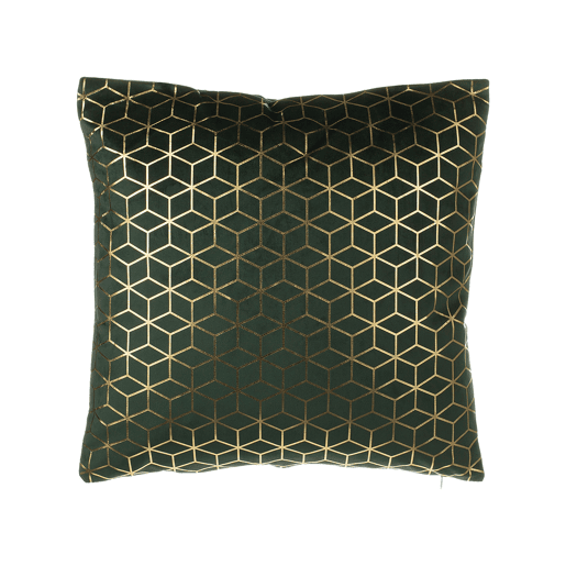 Conjunto de 2 almofadas decorativas CELOSIA Veludo 45 x 45 cm Verde escuro Padrão geométrico