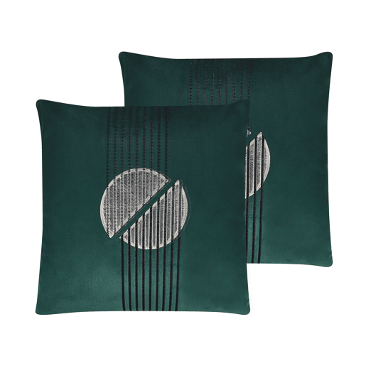 Conjunto de 2 almofadas decorativas CEROPEGIA Veludo 45 x 45 cm Verde esmeralda Padrão geométrico