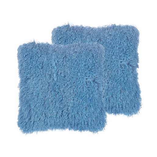 Conjunto de 2 almofadas decorativas CIDE 45 x 45 cm Azul Sólido